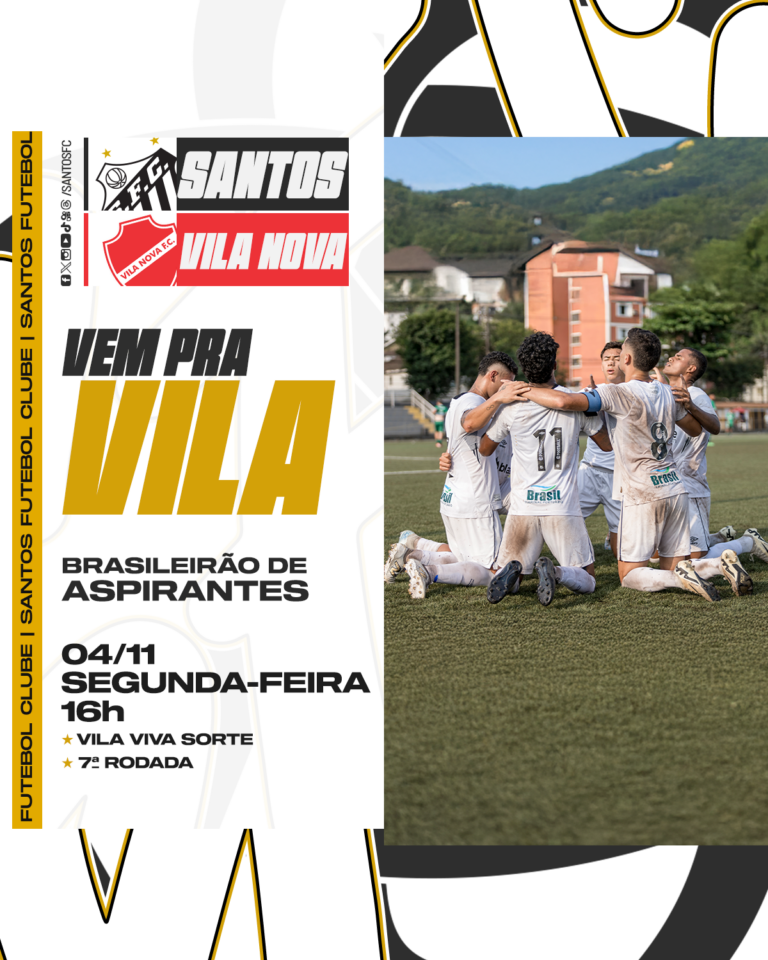 ENTRADA GRATUITA PARA SANTOS FC X VILA NOVA, PELO CAMPEONATO BRASILEIRO DE ASPIRANTES, NA VILA VIVA SORTE