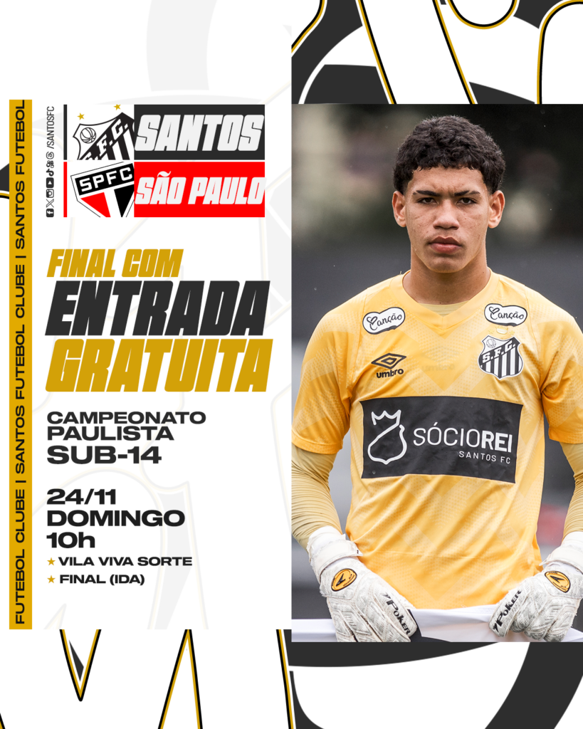 SANTOS FC X SÃO PAULO: FINAL DA PAULISTA SUB-14, NA VILA VIVA SORTE, TERÁ ENTRADA GRATUITA